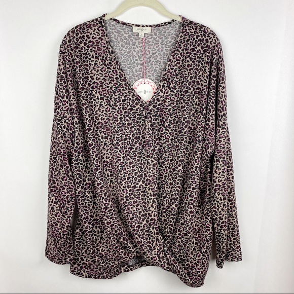 Umgee Tops - Umgee Leopard Print Twist Front Top